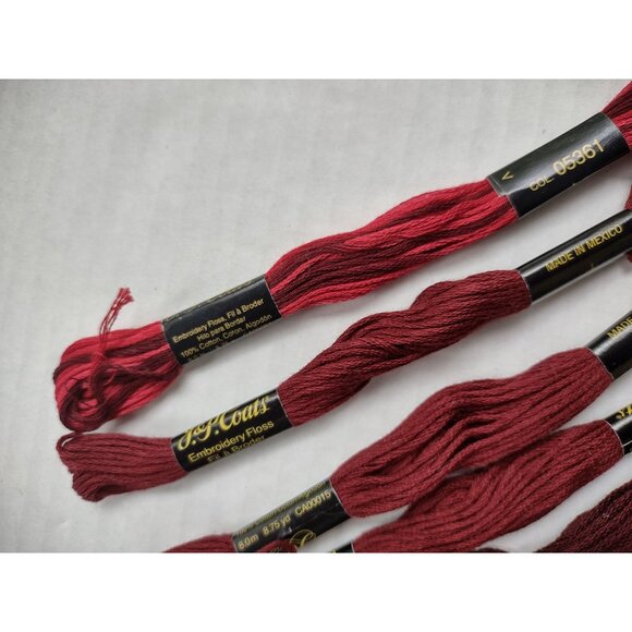 Loops and Thread/ JP Coats Yellow and Burgundy Embroidery Floss Cross Stitch Thr - Picture 6 of 7
